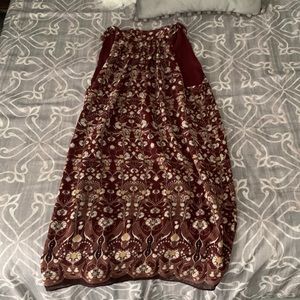 Maroon Printed Max Studio Dress L